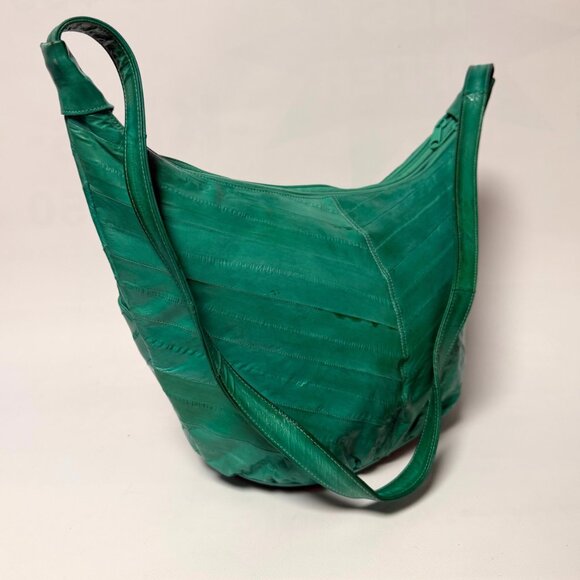 Vintage Minty Green Croissant-Style Purse – Hidden Front Pocket – Unique Retro B - Picture 3 of 13